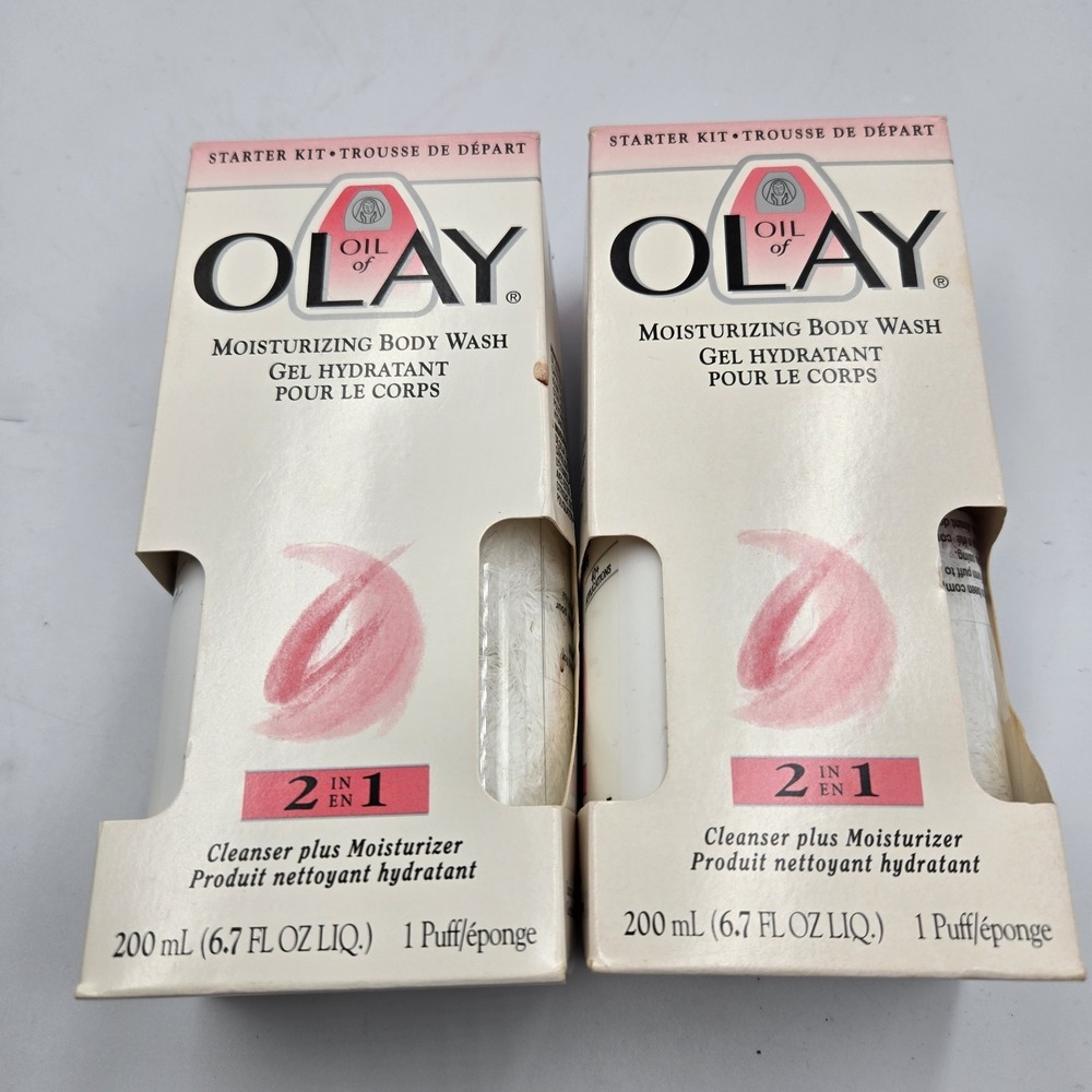 2 VTG 1997 Oil of Olay moisturizing body wash 2 In 1 Cleanser W/Puff Starter Kit